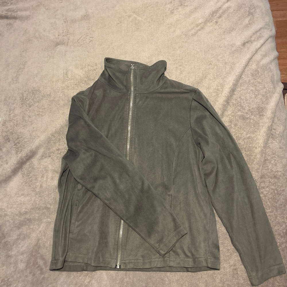 Grey faux suede jacket